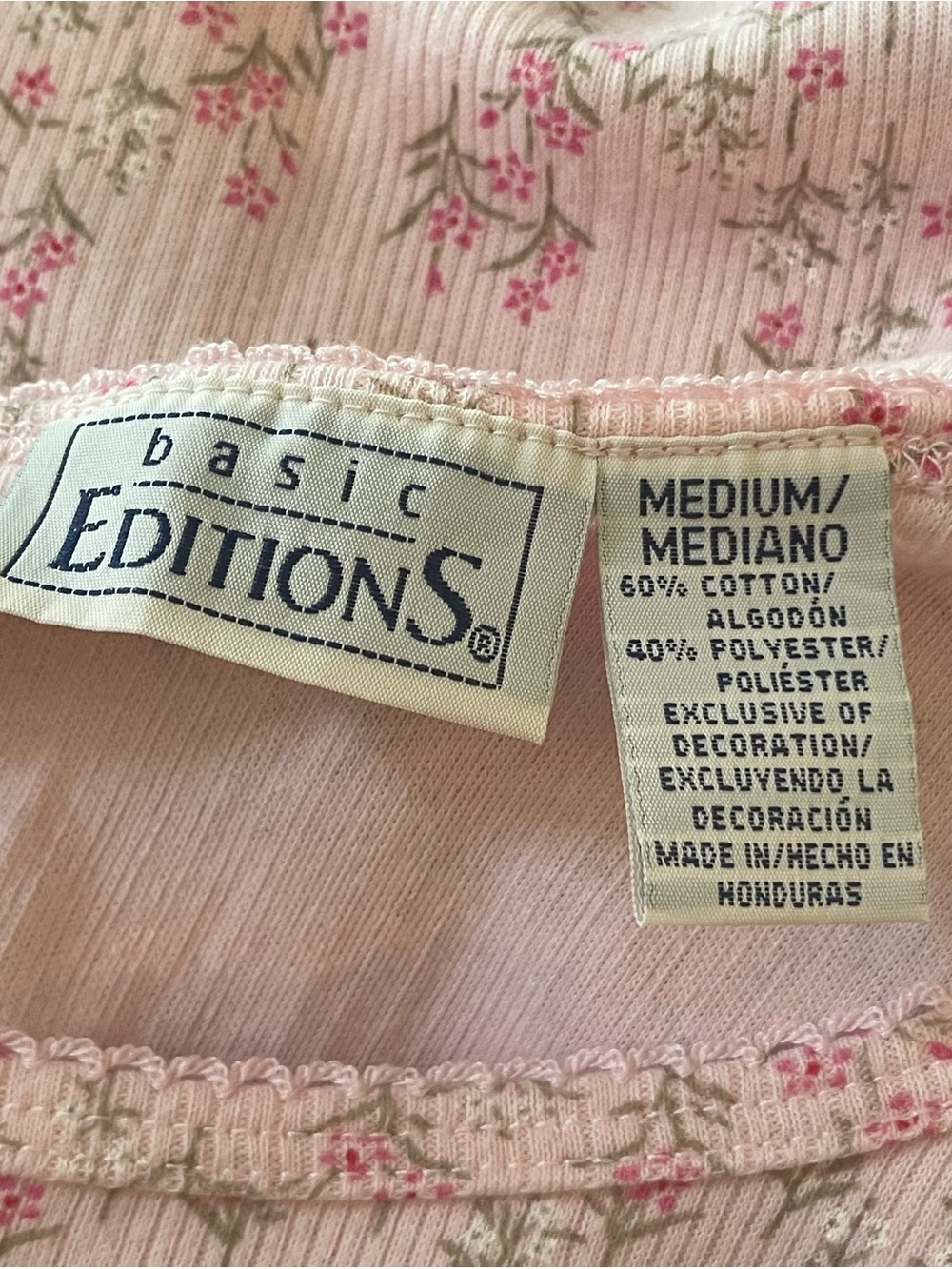Basic Editions Size M Pink Ditsy Floral Tank Top - Picture 6 of 7